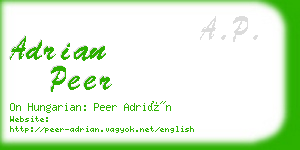 adrian peer business card